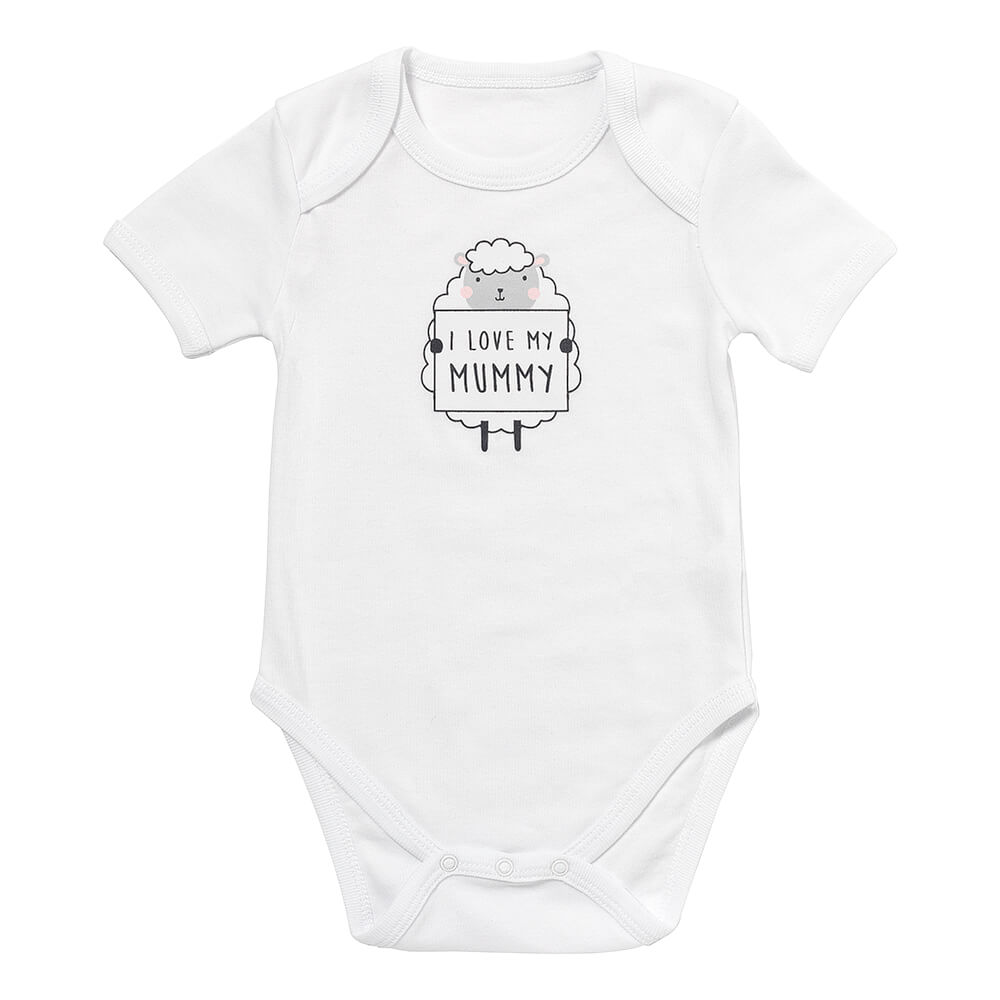 Body neonato con slogan in cotone organico